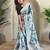 Blue Organza All Over Digital Print Saree