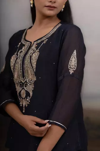 Black meena top and palazzo