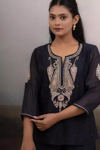 Black meena top and palazzo