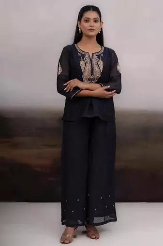 Black meena top and palazzo