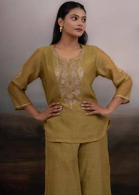 Mehendi green top and palazzo 1