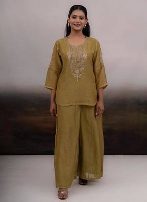 Mehendi green top and palazzo 2
