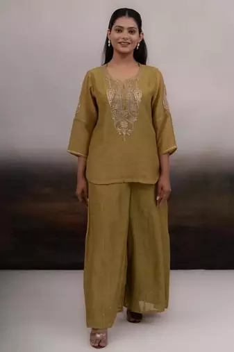 Mehendi green top and palazzo
