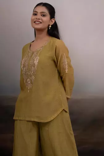 Mehendi green top and palazzo