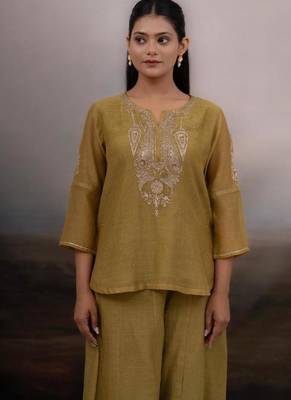 Mehendi green top and palazzo 4