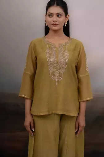 Mehendi green top and palazzo
