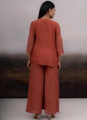 Rust madder top and palazzo with dupatta 4