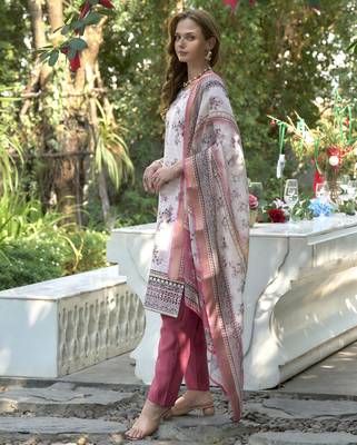  Cotton Chikankari work Straight Kurta with Pant And Dupatta Set 5