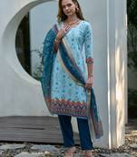  Cotton Chikankari work Straight Kurta with Pant And Dupatta Set