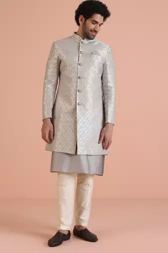 grey kurta Indo Western trouser set