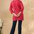 Chickenkari embroidered thread work cotton straight short kurta