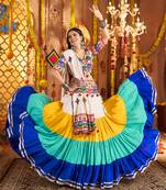 MULTICOLOR THREAD EMBROIDERED MIRROR WORK STITCHED lehenga choli