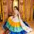 MULTICOLOR THREAD EMBROIDERED MIRROR WORK STITCHED lehenga choli