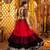 BLACK RED THREAD EMBROIDERED MIRROR WORK STITCHED lehenga choli