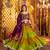 GREEN PURPLE THREAD EMBROIDERED MIRROR WORK STITCHED Lehenga choli