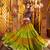 GREEN PURPLE THREAD EMBROIDERED MIRROR WORK STITCHED Lehenga choli