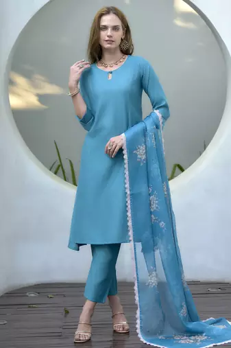 Women's Beautiful Vatican Straight Kurta with Pant And Dupatta Set