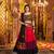 BLACK RED THREAD EMBROIDERED MIRROR WORK STITCHED lehenga choli