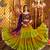 GREEN PURPLE THREAD EMBROIDERED MIRROR WORK STITCHED Lehenga choli