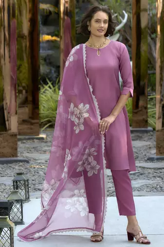 Women's Beautiful Vatican Straight Kurta with Pant And Dupatta Set