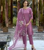 Women's Beautiful Vatican Straight Kurta with Pant And Dupatta Set