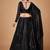 Black thread embroidery georgette Semi Stitched bridal lehenga