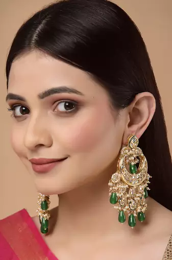 Jade drop earring