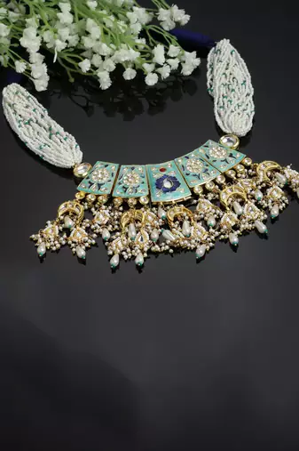 Indigo infusion haar necklace