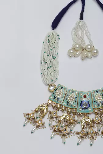 Indigo infusion haar necklace