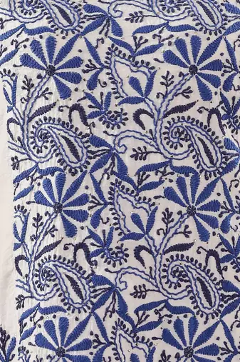 Women paisley embroidered thread work lucknowi chikankari  kurta