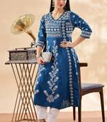 Floral embroidered chikankari kurta