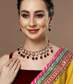 Papaya necklace with earring jewellery set