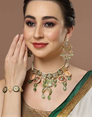 Lime necklace with earring jewellery set 1