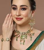 Lime necklace with earring jewellery set