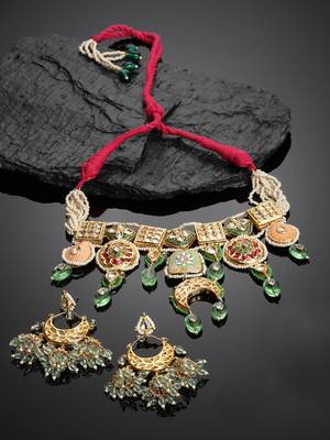 Lime necklace with earring jewellery set 2