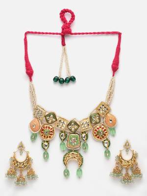 Lime necklace with earring jewellery set 4