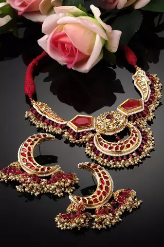 Dew necklace with earring jewellery set