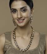 Bloodstone beam necklace with earring jewellery set