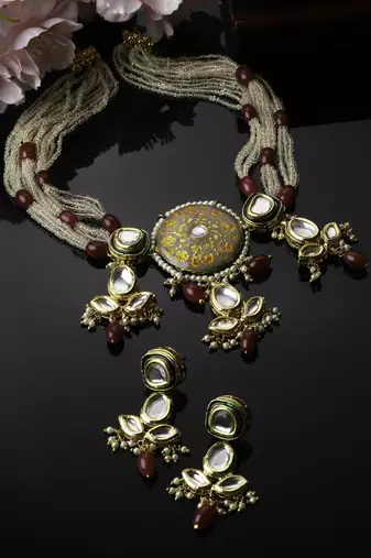 Stormy sparkle  necklace with earring jewellery set