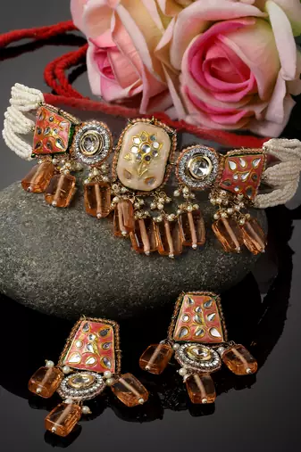 Sunset necklace with earring jewellery set