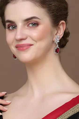 Ruby raqs drop earring