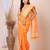 Orange & White jamdani saree