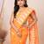 Orange & White jamdani saree