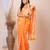 Orange & White jamdani saree
