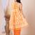 Orange & White jamdani saree