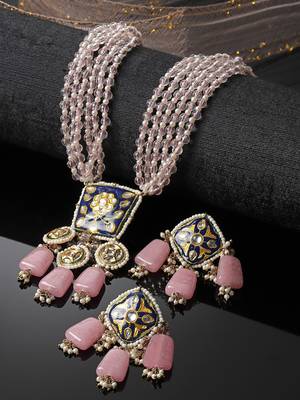 Gul-e-nigar necklace with earring jewellery set 2