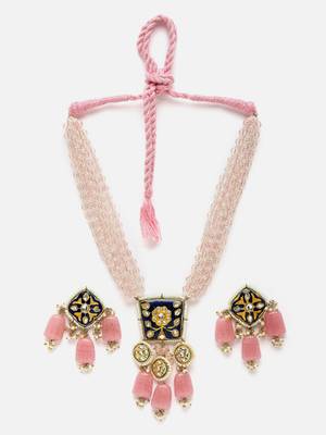 Gul-e-nigar necklace with earring jewellery set 3