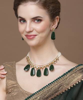 Seagreen necklace with earring jewellery set 1