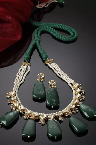 Seagreen necklace with earring jewellery set