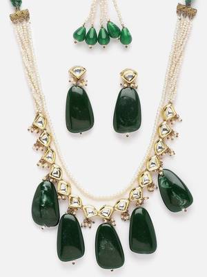 Seagreen necklace with earring jewellery set 4